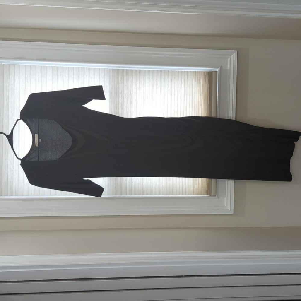 Wayf Black Ruched Dress